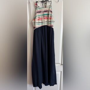 Roxy A-line Blue Maxi Dress for Work